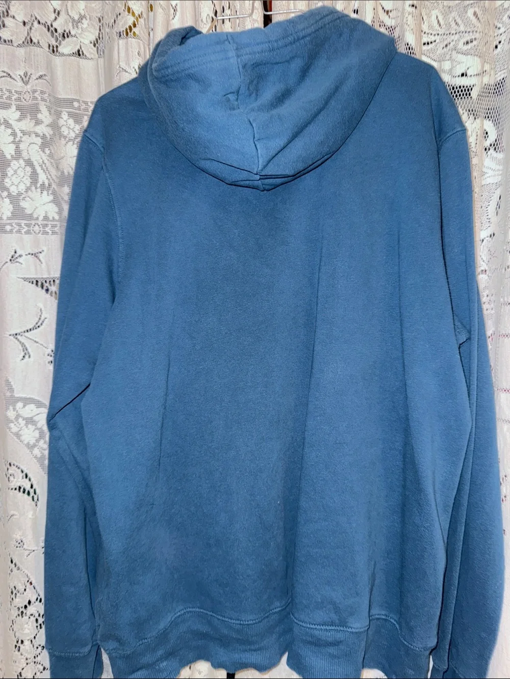The North Face Blue Hoodie with White Logo